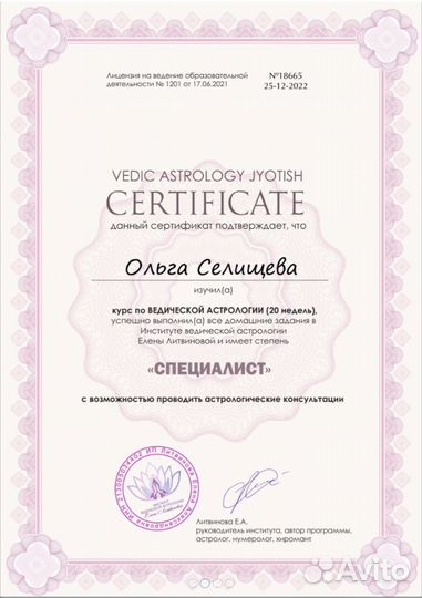 Консультация ведического астролога