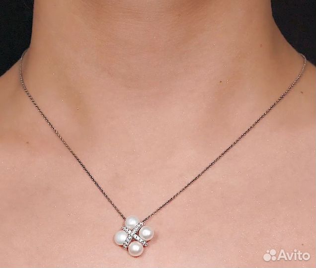 Серебряные серьги с натуральным жемчугом