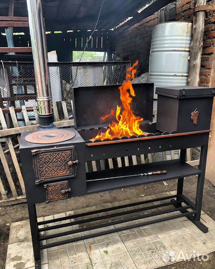 Мангал печь под казан коптильня