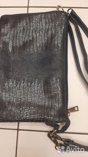 Сумка жен тем син с лазерной обработкой