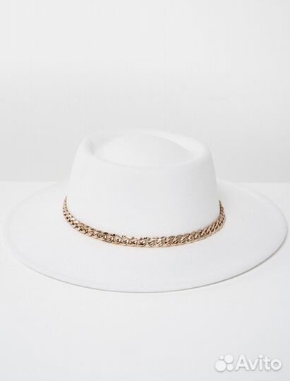 Шляпа белая фетровая