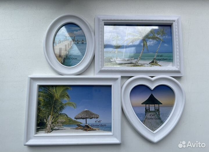 Новая Фоторамка для 4х фотографий Белая