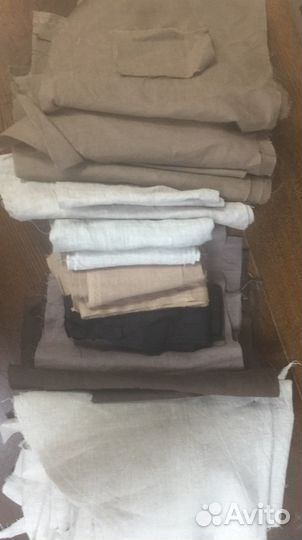 Обрезки ткани лен натуральный