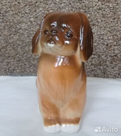 Фарфоровая Статуэтка Собака Пекинес, лфз
