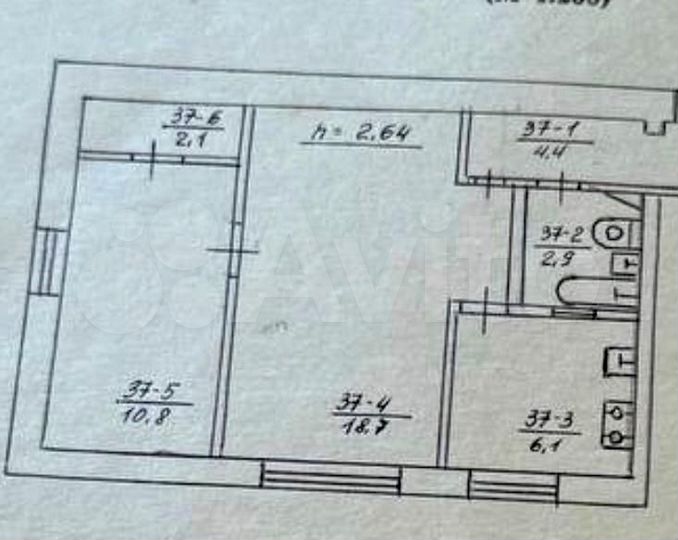 2-к. квартира, 45 м², 1/5 эт.