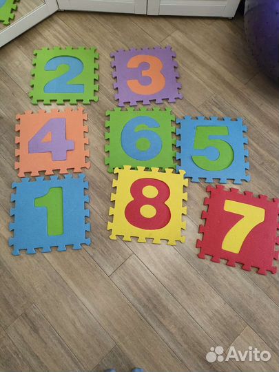 Развивающий коврик пазл цифры и буквы