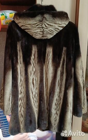 Шуба норковая с капюшоном