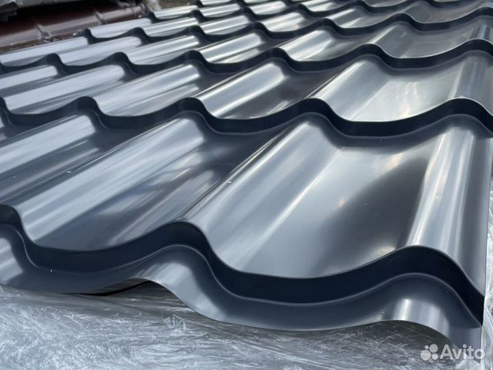 Металлочерепица серый графит