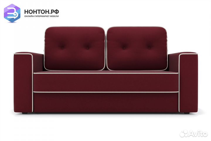Диван еврокнижка Берген бордовый