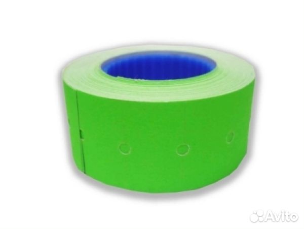 Этикет-лента 21.5 х 12 мм, прямоугольная, зеленая