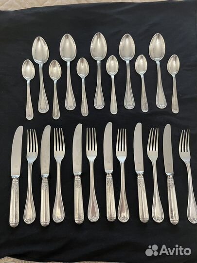 Набор столовых приборов серебро