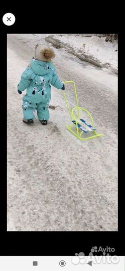 Санки для кукол с толкателем