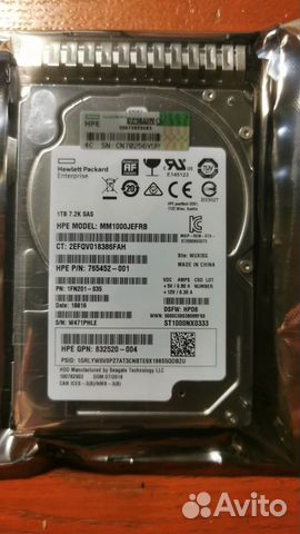 Новый жесткий диск hpe 1tb 7.2k sas 12g 2.5
