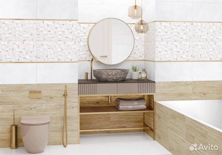 Керамическая плитка матовая 25х50 с декором