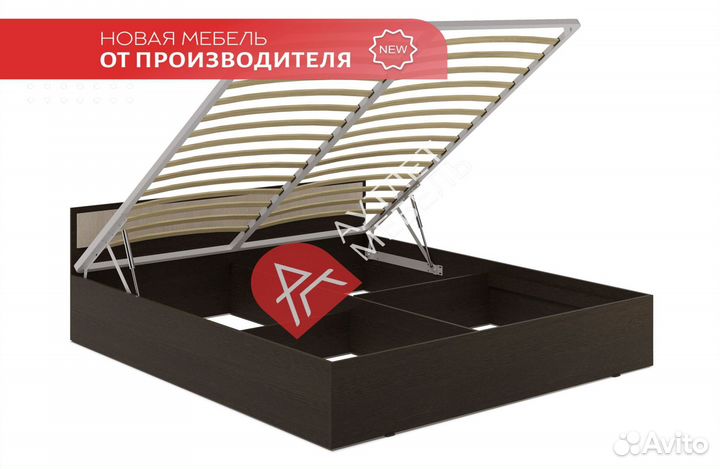 Кровать двуспальная с подъемным механизмом
