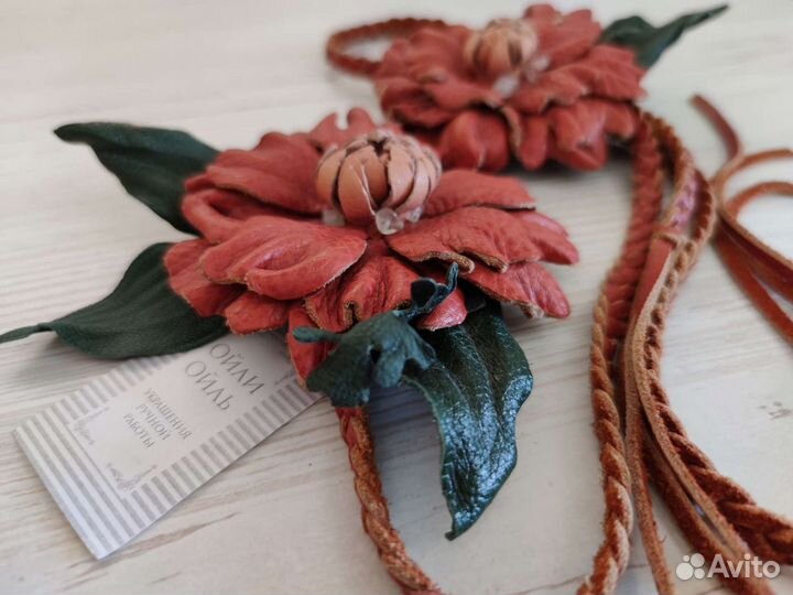 Пояс с цветами ручной работы