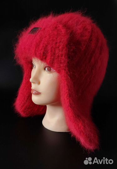 Шапка ушанка из ангоры в 6 нитей