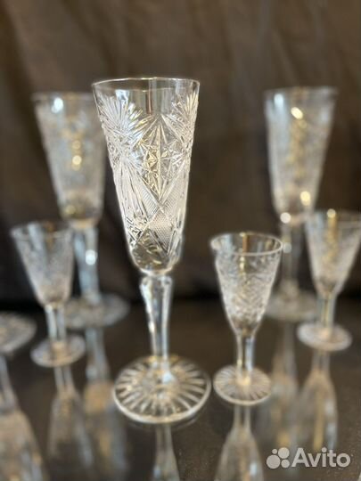 Набор фужеров и рюмок хрусталь гхз