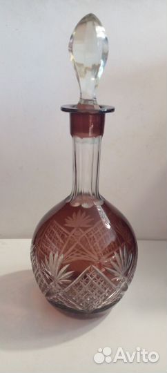 Графин хрустальный СССР цветное стекло