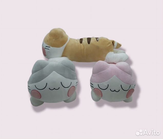 Котик с пледом 40 см мягкий