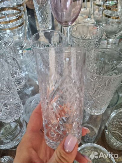 Хрустальные чашки, кружки, стаканы СССР