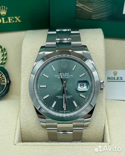 Часы Rolex DateJust 41mm Green оригинал clean