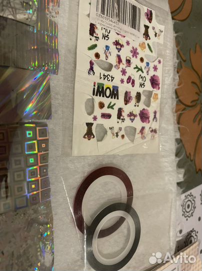 Цветная фольга и гибкая лента для дизайна ногтей