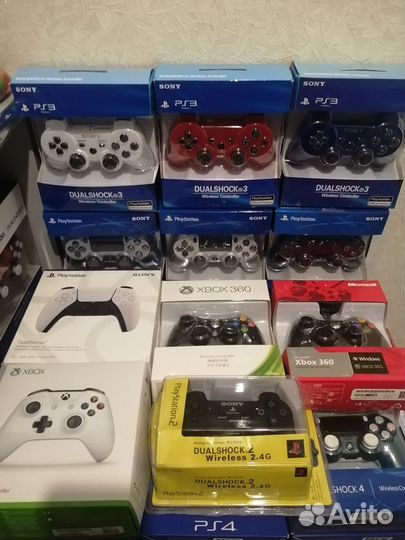 Джойстики PS4, PS3, PS2, PS1, xbox 360/ONE/series