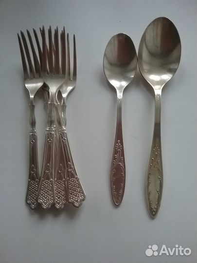 Вилки мельхиоровые 6 шт +2 ложки