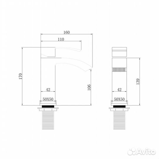 Смеситель для раковины abber Wasserfall AF8610 хром