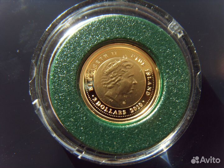 Ниуэ 2 доллара 2010 г. Коперник, золото, редкая