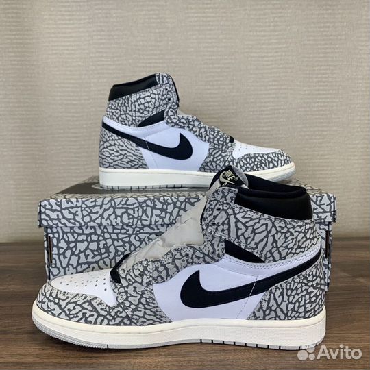 Air Jordan 1 Retro High OG White Cement оригинал