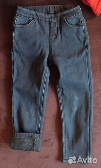 Утеплённые джинсы и штаны на 3-4 года