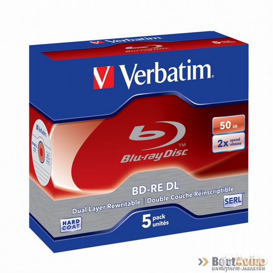 Оптический диск BD-RE DL 50GB Verbatim 2X Jewel Ca