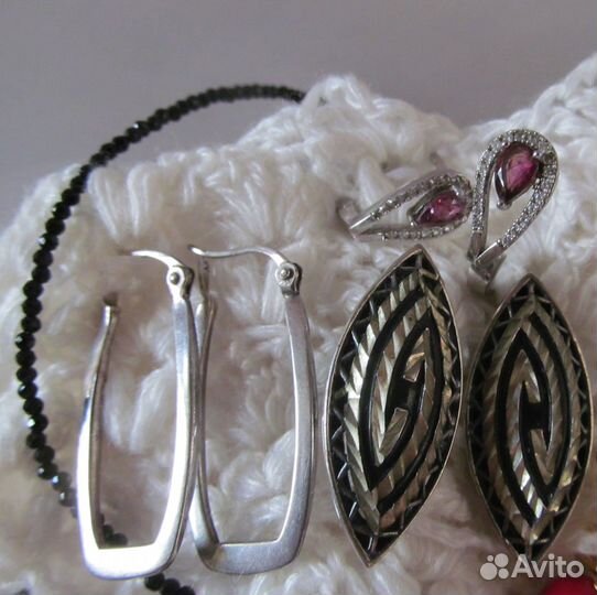 Серьги, бусы, браслет, подвеска, часы