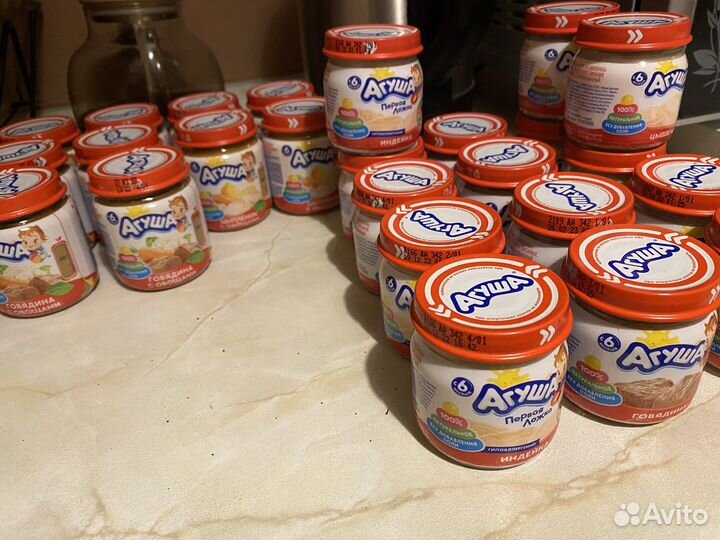 Каши Агуша, мясное пюре обмен