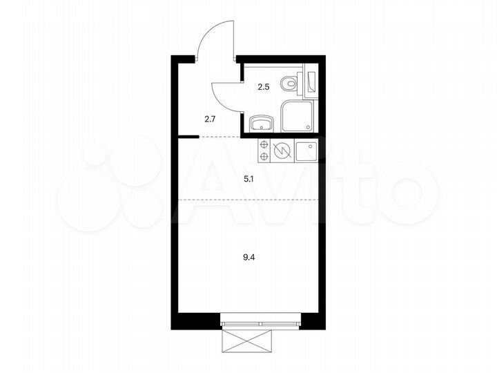 Квартира-студия, 19,7 м², 10/17 эт.