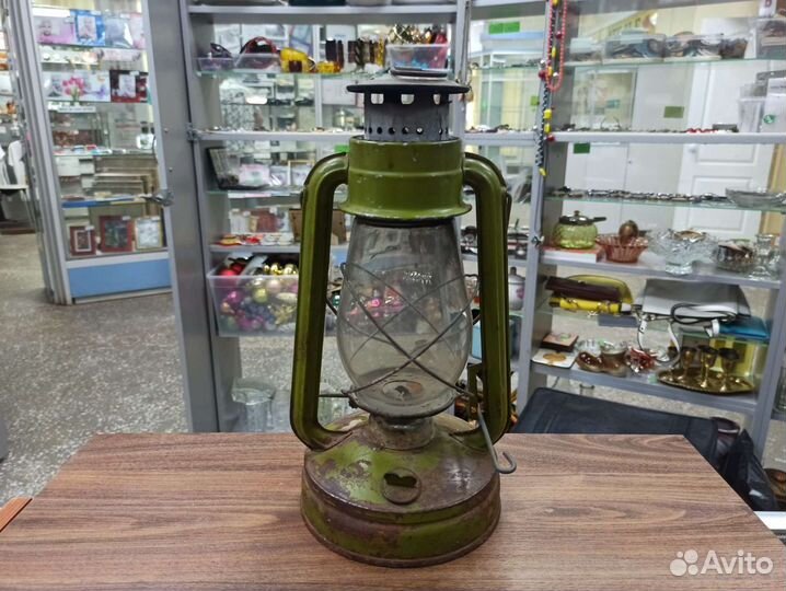 Советская Керосиновая Лампа Зелёная СССР Ретро