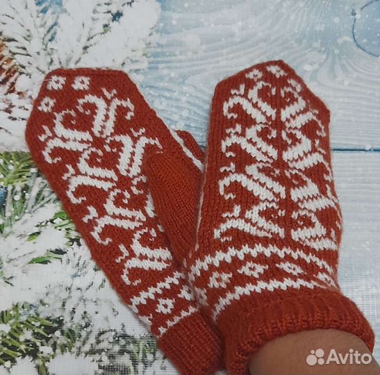 Варежки ручной работы