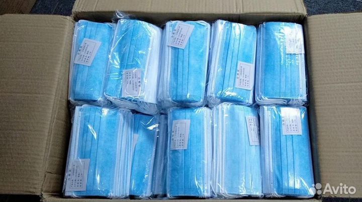 Маска одноразовая медицинская с фиксатором носа