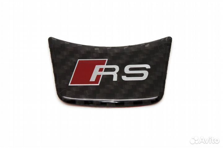 Эмблема наклейка на руль под карбон Audi RS 1 шт