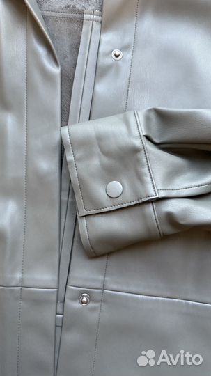 Кожаная куртка рубашка lime S