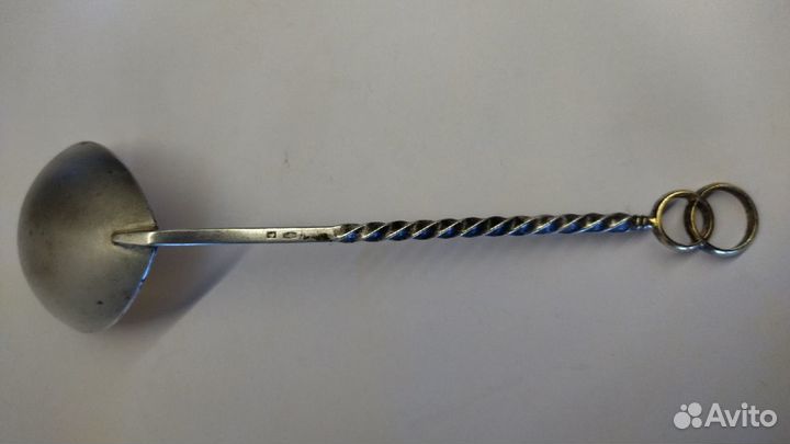 Салатная ложка. серебро 916 проба С позолотой. та