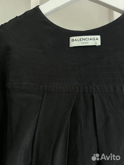 Balenciaga шелковое платье-кейп