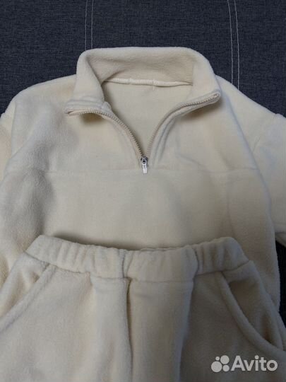 Детский флисовый костюм флис молочный 92 98 100