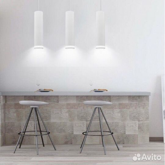 Cветильник подвесной 4328 белый D55/H300/GU10/50W