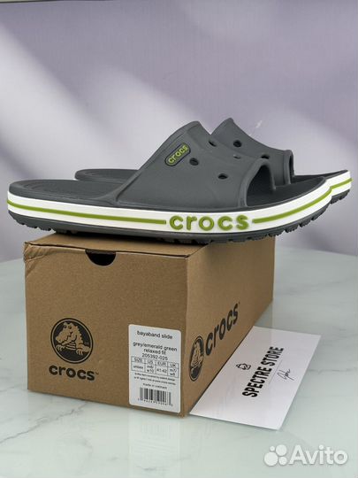 Мужские Тапки Crocs Grey Green