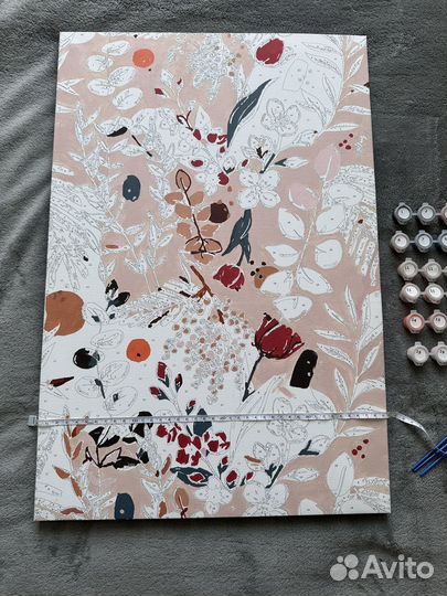 Картина по номерам цветы холст на подрамнике