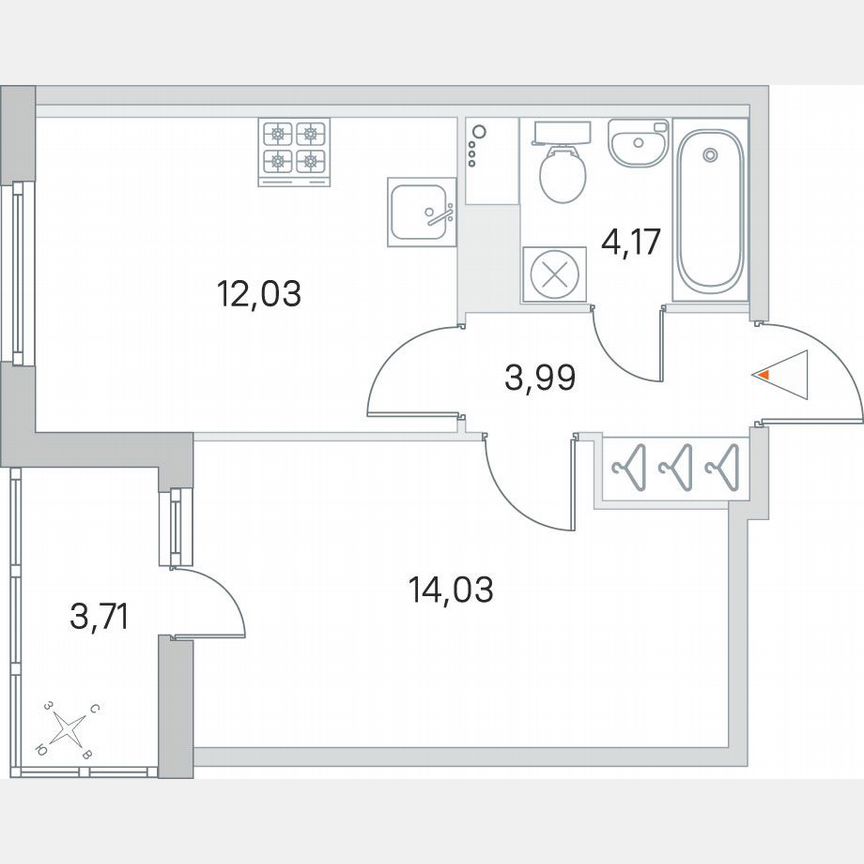 1-к. квартира, 36,3 м², 2/8 эт.