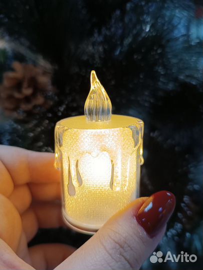 Атмосферная новогодняя led свеча